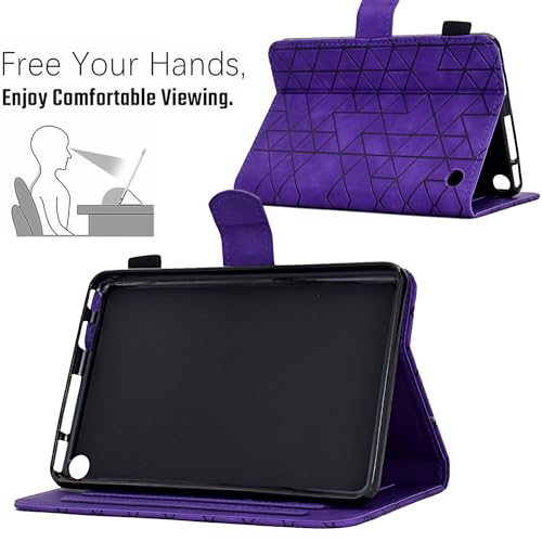 Funda para tableta Kindle Fire 7 2022 con soporte multiángulo y cuero protector 3