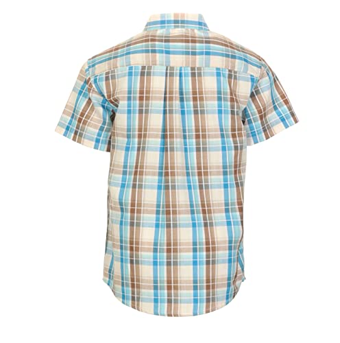 Image of Gioberti Boys Casual Plaid Checked Short Sleeve Button Down Shirt