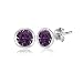 Sterling Silver 5mm Bezel-set Martini Purple Stud Earrings created with Swarovski Crystals