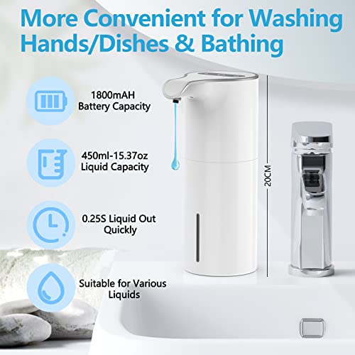 Yikhom YK102 Automatic Liquid Soap Dispenser, 15.37 Oz/450Ml Soap Dispenser, Touchless Hand Sanitizer Dispenser Electric, Motion Sensor Waterproof Pump For Bathroom Kitchen Dish Soap thumb #2