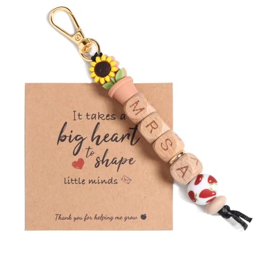 Teacher Appreciation Gifts for Women, Back to School Teacher Gifts,Teachers Keychain Thank You Gift Christmas Birthday Gift for Daycare Math Teachers (A)