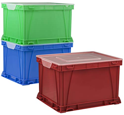 Storex Storage and Filing Cube, 17.25 x 14.25 x 10.5 Inches, Assorted Colors/Clear