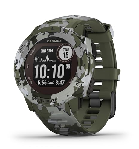 Garmin Instinct Solar, Smartwatch Gps con Ricarica Solare, Lichen Camo, 4.5 x 4.5 x 1.53 cm (Ricondizionato)