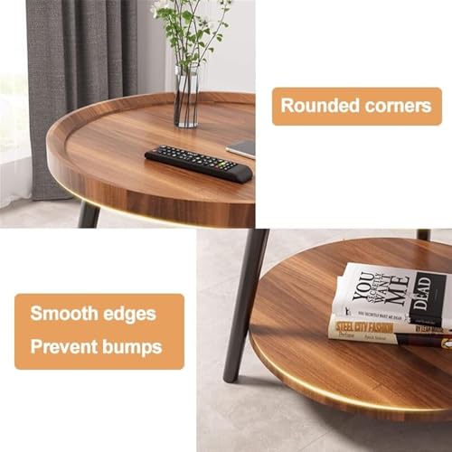 Table basse avec étagère double niveau grand rangement salon facile - 3