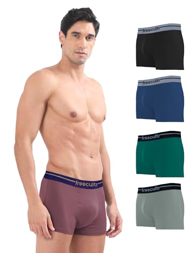 Image of Freecultr Men's Cotton Trunks | Breathable & Moisture Absorbing | Soft Comfort Fit | Everyday Innerwear