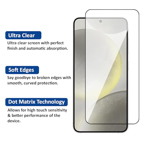 Image of AIBEX Tempered Glass for Samsung S24 5G / Samsung S25 5G | 9H Hardness | Anti-Glare & Anti-Fingerprint | Water Resistant | Edge-to-Edge Full Screen Protector | Bubble-Free Installation
