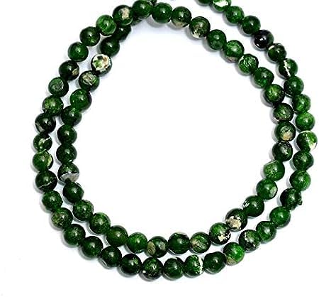 Kashish Gems & Jewels AAA Naturalne 1 sznur chromowanych diopsydów koraliki z kamieni szlachetnych do produkcji biżuterii, okrągłe koraliki 8 mm, chromowane diopsydy, gładkie, okrągłe luźne koraliki,