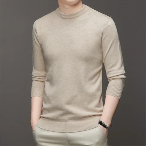 Men's Round Neck Long Sleeved Solid Sweater Soft Warm and Comfortable Top4