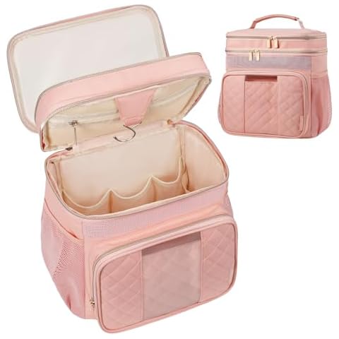 WOOMADA Toiletry Bag with Hanging Hook, Large Hanging Toiletry Bag for Women, Portable Shower Caddy for Travel, Breach, Gym, Camping(Pink) Cover