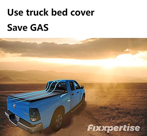 Fixxpertise Y4 Soft Quad Fold Truck Tonneau Covers, 6.7’Bed, Fits 2014-2018 Chevy Silverado/Gmc Sierra 1500 | 2019 Legacy/Limited Only ; 2015-2019 2500Hd 3500Hd,Fleetside 6'7'' Bed #TOP7