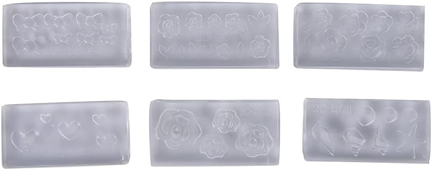 6pcs 期間限定特別価格 セットアクリル金型 Diy デザインシリコーンネイルテンプレートパターンマニキュア美容ネイルアートツール Zhengpingpai