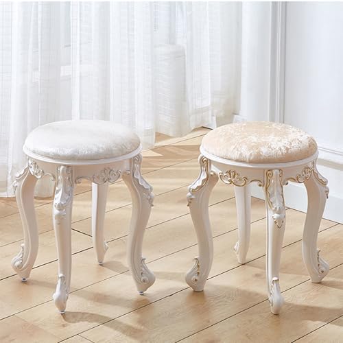 Taburete de tocador elegante en tela texturizada y asiento grueso de gran confort 3