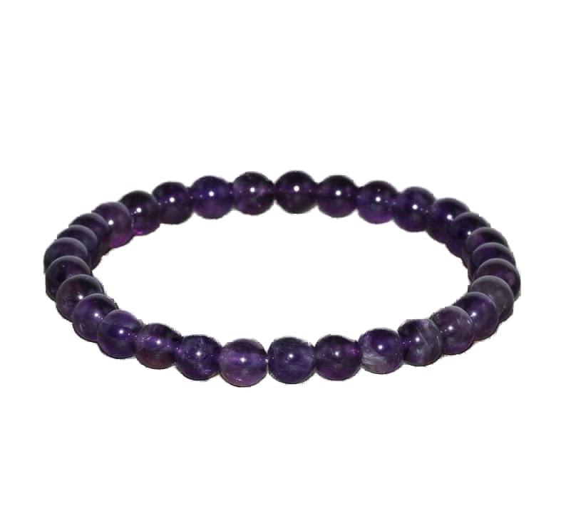 Bracelet en améthyste naturelle de 6mm pour retrouver la sérénité au bureau