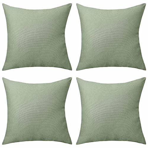 Home Brilliant Sage Green Cushion Covers 45 x 45 for Garden Furniture Decorative Outdoor Cushions Covers Waterproof Summer