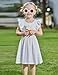Arshiner Toddler Girls Dresses White Dress for Girls Flutter Sleeve Dress Back Bowknot Dress Kids Summer Casual Beach Sundress Girls Dresses Size 6