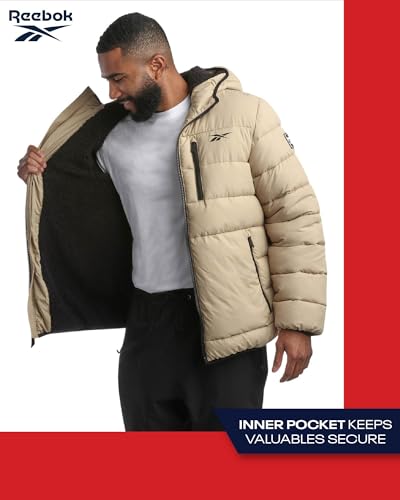Reebok Mens Winter Jacket - Heavyweight Sherpa Lined Puffer Parka Mens Winter Coat - Insulated Quilted Ski Jacket for Men3