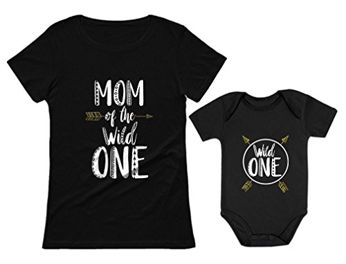 Tstars Wild One Mommy and Me Outfits - Cute Matching Shirt Set for Baby's 1st Birthday and Mother's Day