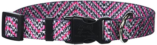 Image of Yellow Dog Design Easy-Snap Pet Collar, Pink Tweed, Small 10 inch - 14 inch