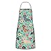 MSINCUDJ Fartuchy kuchenne, jamniki doksydowe kwiatowe urocze psy kwiatowe fartuch kuchenny z kieszeniami, wodoodporny fartuch szefa kuchni regulowany śliniak dla unisex