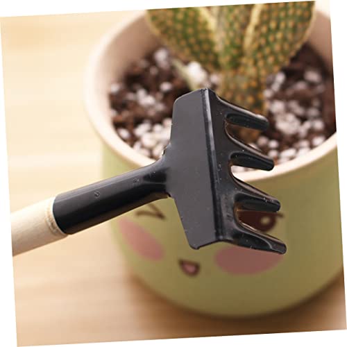 HEMOTON Mini Herramientas Manuales de Jardinería Mango de Madera para Trasplante y Plantación en Hogar, Kit de 3 Piezas para Jardín Infantil y Actividades al Aire Libre - imagen 9