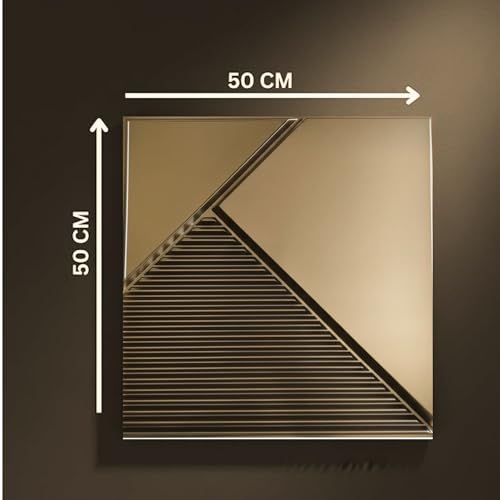 Image of Kayra Decor 3D PVC Wall Panels for Bedroom & Living Room | Fluted 1 Design | Golden Color | 19.7 x 19.7 Inch | Pack of 18 | 48.42 Sq Ft