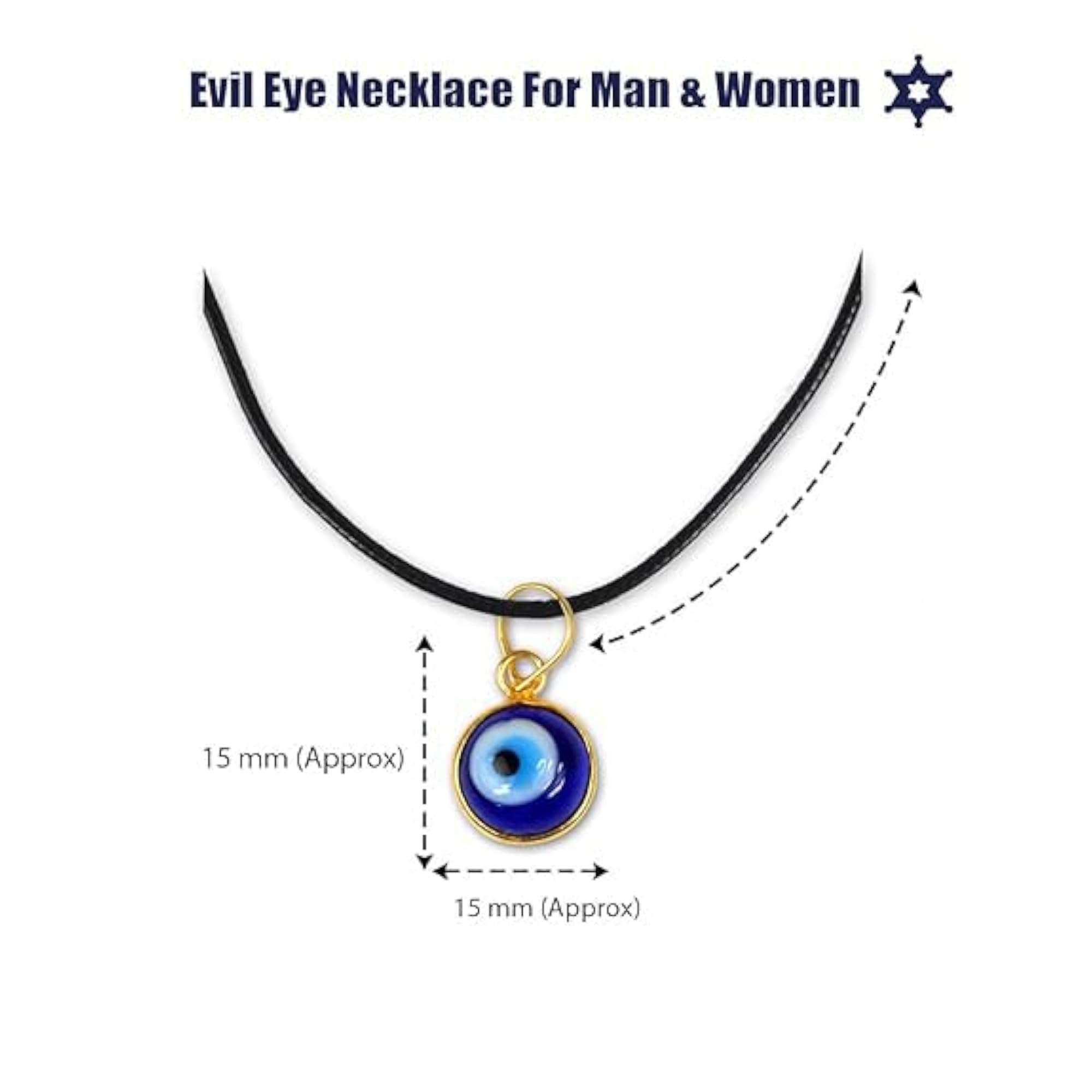 Blue Turkish Evil Eye Pendant Necklace Combo