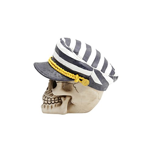 Caveira de Resina Sailor Cap Urban Azul/Branco