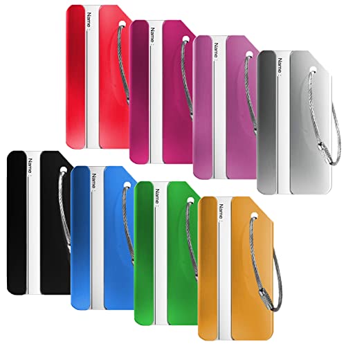 8 Pièces Etiquette Valise Étiquette Bagage en Plastique Etiquettes Bagages d'Identification de Voyage Étiquettes Valises Avion Porte Clef Etiquettes Identificateurs De Bagages Accessoires De Voyage Cover
