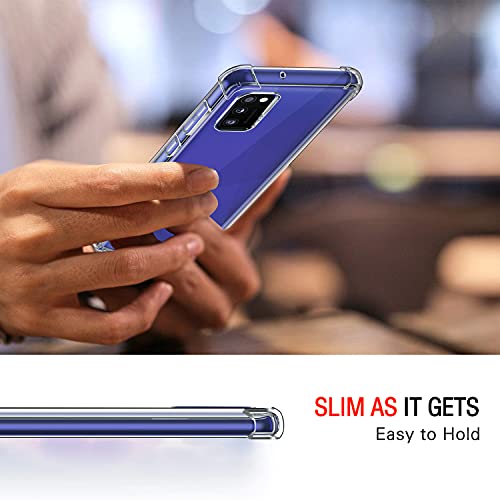 Image of Lustree Back Cover Transparent Case Compatible with Samsung Galaxy A31 | Clear + TPU Case with 4 Corner Air Cushion Protection & Camera Protection | Slim& Stylus Cover