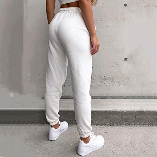 Calça de moletom feminina atlética para professores estilo namorado streetwear cintura alta para mul