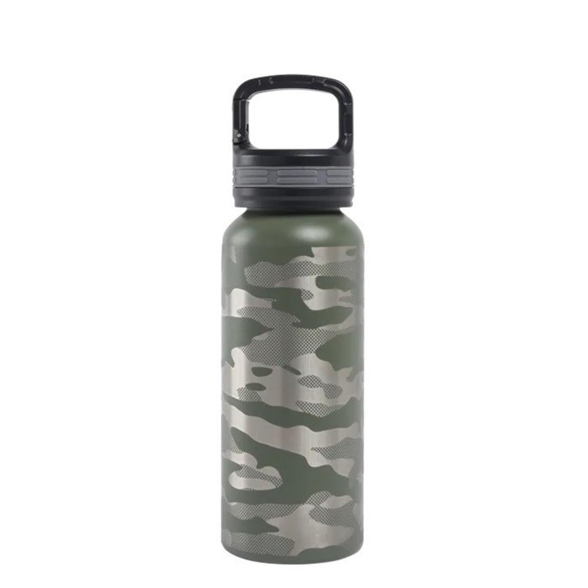 Beretta Trinkflasche 475 ml Edelstahl Camo mit Karabiner Haken (Camo, Grün)