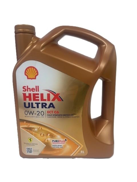 SHELL Aceite de motor 0W-20 Helix Aceite completamente sintético ACEA C6 API SP Ultra ECT C6 5L Compatible con TOYOTA AYGO WNB1, KGB1, NISSAN Qashqai II J11, J11, MERCEDES-BENZ Clase C T-modell S205
