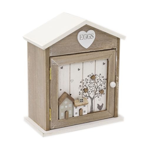 Carousel Home Shabby Chic Hearts & Houses Wooden Egg House | Egg Holder Egg Storage Egg 6 Eggs | Wooden Egg Rack House For Six Eggs Kitchen Egg Box
