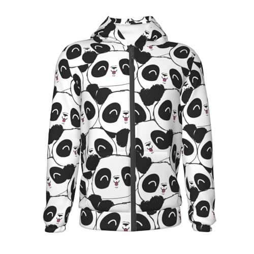 Panda Bear Kid Hoodies Boys Zip Up Sweatshirts Girls Pullover with Pocket2
