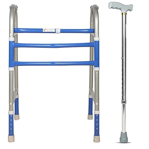 Kgn Surgical Portable Light Weight Height Adjustable Foldable Walker (WS 08) for Men Women Adults Patients & Old Age People Made in India