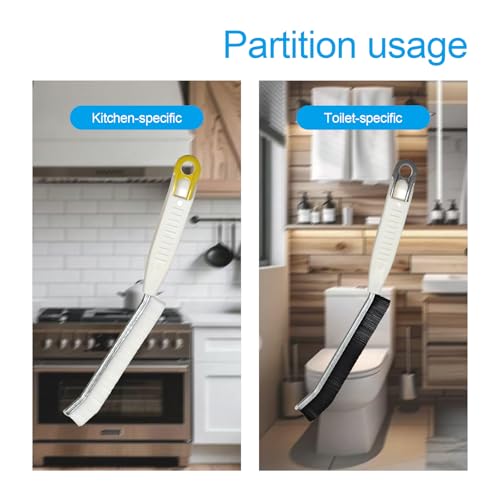 Image of 2 Pack Hard Bristle Grout Cleaning Brush, Heavy Duty Crevice Scrubber for Tile Lines, Sink, Stove & Bathroom Narrow Gap Deep Stain Remover Tool