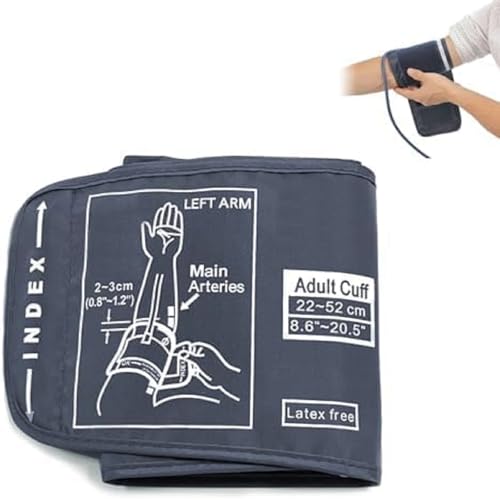Tensiomètre Brassard,Brassard de Tensiomètre Electrique,Brassard de Tensiomètre Manuel,Grand Brassard pour Tensiomètre,22-52cm avec connecteur 5mm(Machine non incluse)