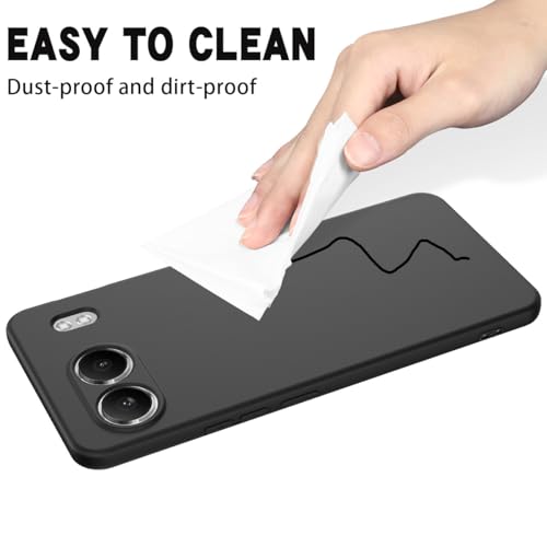 Image of DIZORO Microfiber Candy Compatible for Oneplus Nord 4 5G Smooth Touch Cushion Liquid Soft Silicone Gel Rubber Phone Cases Non-Slip Full Body Protective Shockproof Back Cover - Black