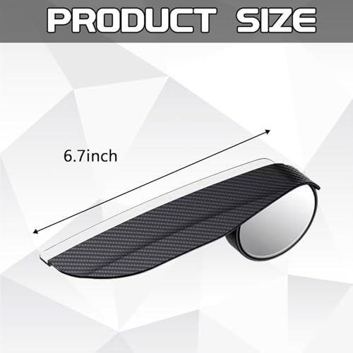 Image of 2-in-1 Car Blind Spot Mirror Rain Guards 2 Pack, Carbon Fiber Rear View Mirror Rain Visor with 360 Adjustable Blindspot Protection for Universal Automotive Exterior Accessories