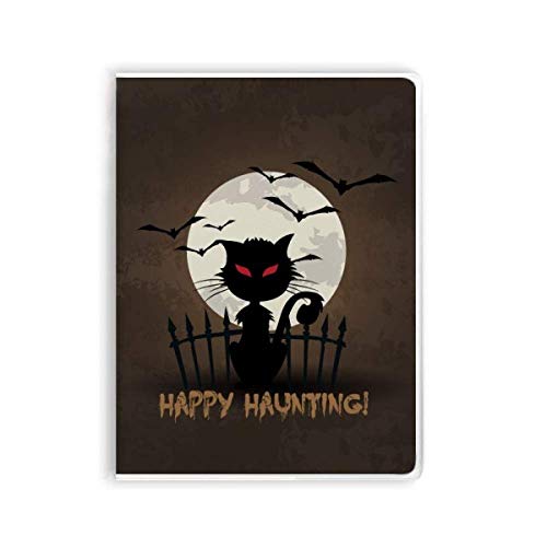 Carnet chat de Halloween avec couverture souple flexible et pages lignées