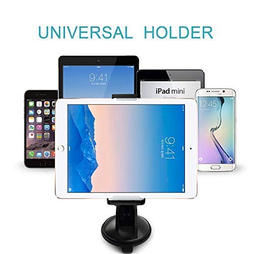Image of JCB Shape Car Mobile Tablet Holder Ultra Silicon Gel Pad Suction Cup Flexible Neck 360 Degree Rotation Pefect for Windshield Dashboard Use Size 4-11 inch inch - (Black)