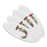 Letter J Floral Monogram Initial Double-Sided Oval Nail File Emery Board Set 4 Pack