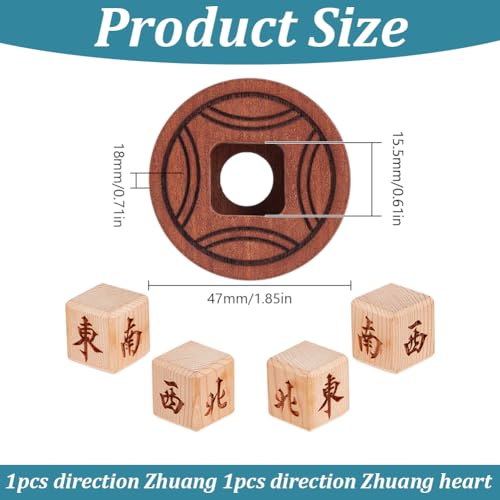 Indicador de Viento de Madera para Mahjong miniatura 2