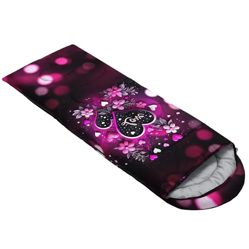 Image of QOOMO Ball Flower Camping Sleeping Bags,3 Season Warm & Cool Weather,Lightweight,Waterproof Sleeping Bags for Adults & Kids,Traveling,and Outdoors,Camping Gear Equipment