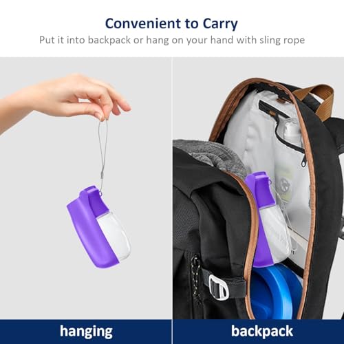 Image of WePet Foldable Portable Dog Water Bottle Puppy Water Dispenser with Drinking Feeder, 12 OZ, High-Temperature Resistant Leak Proof for Pets Outdoor Walking, Hiking, Travel, Food Grade Plastic BPA Free