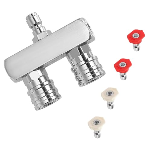 5000PSI Dual Pressure Washer Nozzle 1/4 inch Quick Connector + 4* Spray Tips