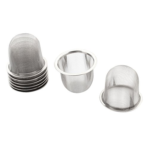 uxcell Stainless Steel Restaurant Round Mesh Filter Tea Strainer 8pcs Silver Tone