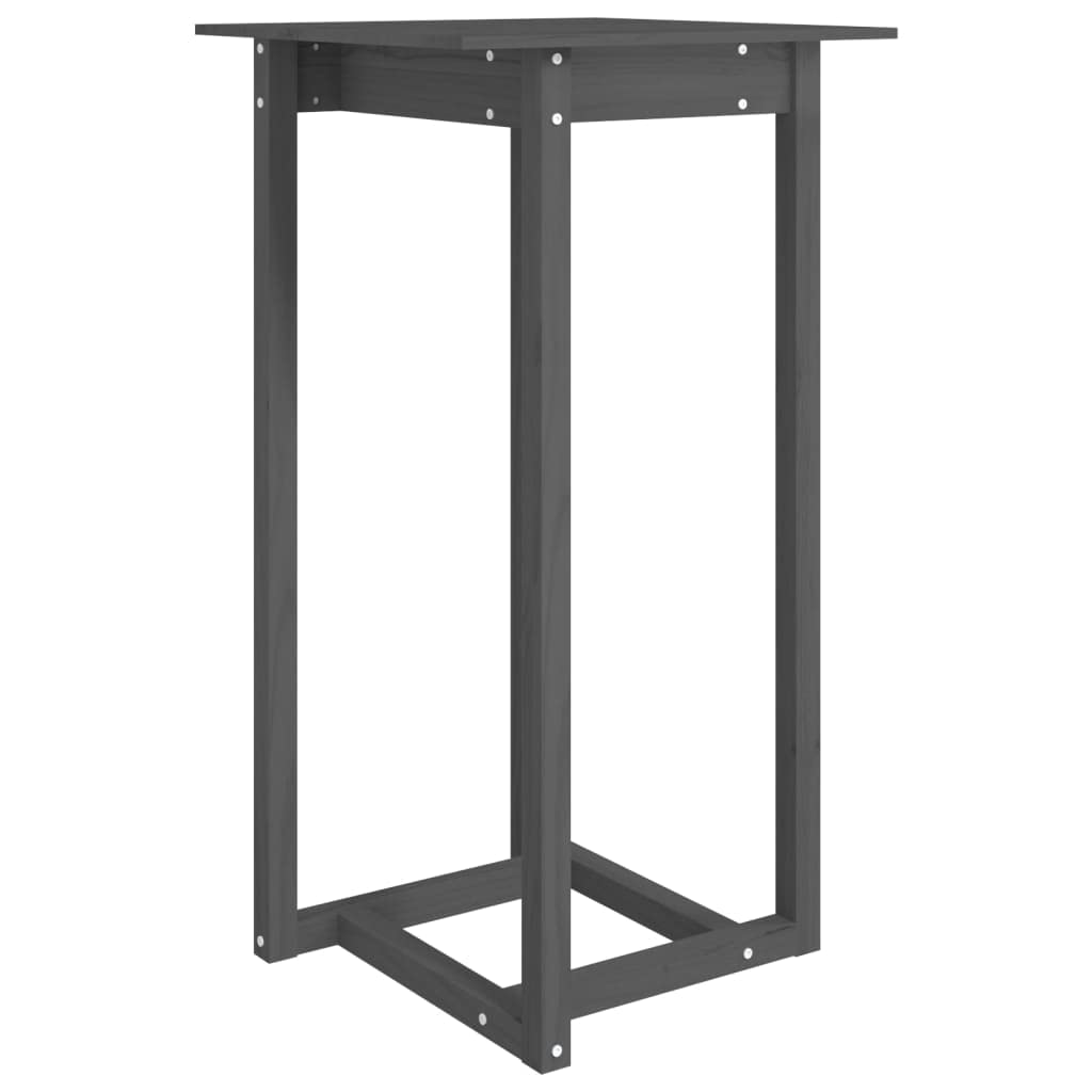 vidaXL Mesa Alta de Bar Mueble Comedor Cocina Salón Sala de Estar Decoración Oficina Interior Dormitorio Bistró de Madera Maciza de Pino Gris