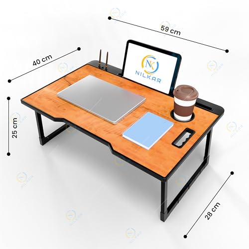 Image of Study Table Bed Table Premium Laptop Table /Foldable and Portable Wooden /Writing Desk for Office /Home /School (CTD Wood)