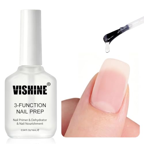 Vishine Deshidratador de uñas e imprimación, 3 en 1, 16 ml, Nourishing Prep Bond